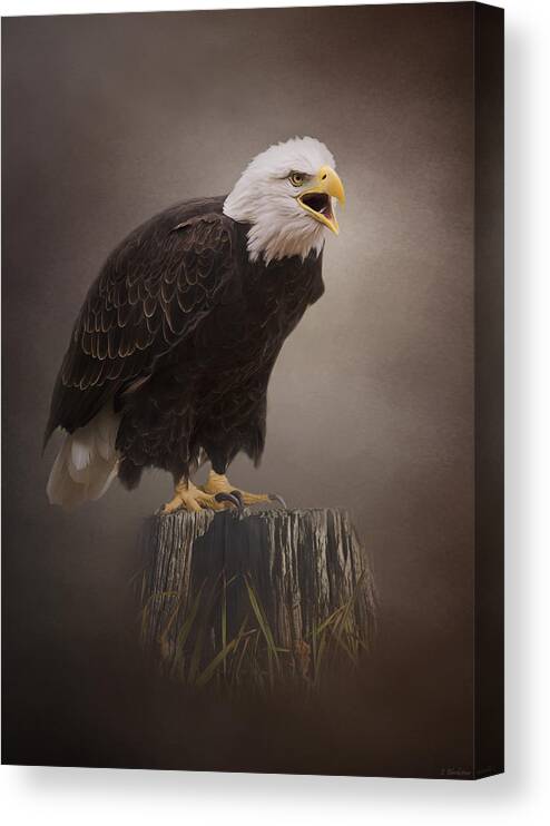 Begin Doing Canvas Print featuring the painting Begin Doing - Eagle Art by Jordan Blackstone