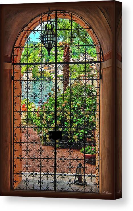 Wrought-iron Canvas Print featuring the photograph Behind the Wrought-Iron Door by Hanny Heim