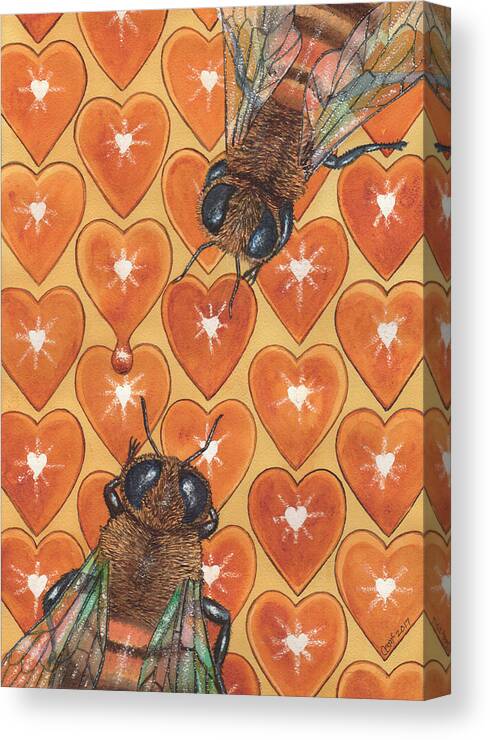Bee Canvas Print featuring the painting Beloved by Catherine G McElroy