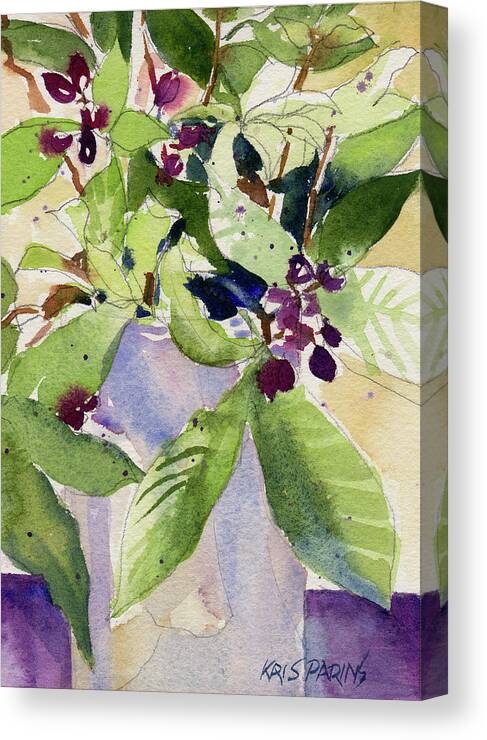 Kris Parins Canvas Print featuring the painting Berry Bouquet by Kris Parins