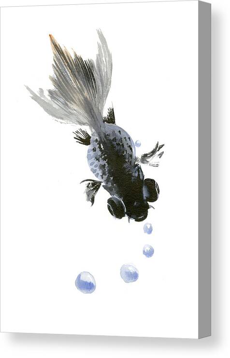 Black Moor Canvas Print featuring the painting Black Fish by Suren Nersisyan