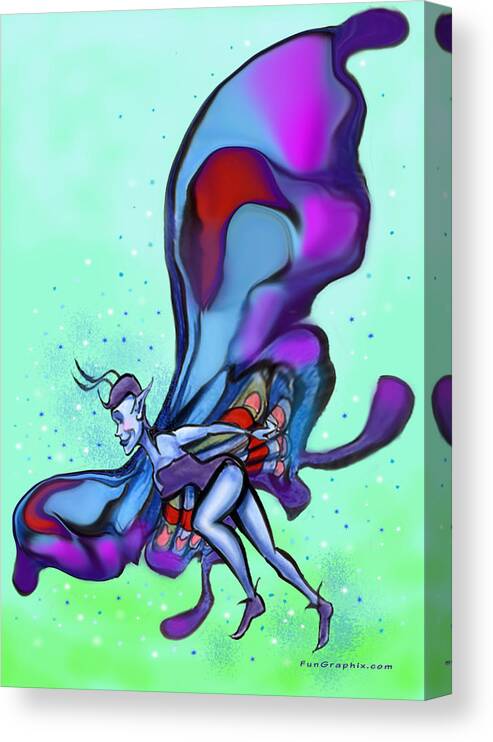 Blue Canvas Print featuring the digital art Blue Faerie by Kevin Middleton