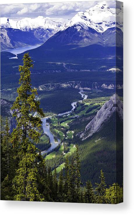 Bow River Valley Canvas Print featuring the photograph Bow River Valley Overlook by Paul Riedinger