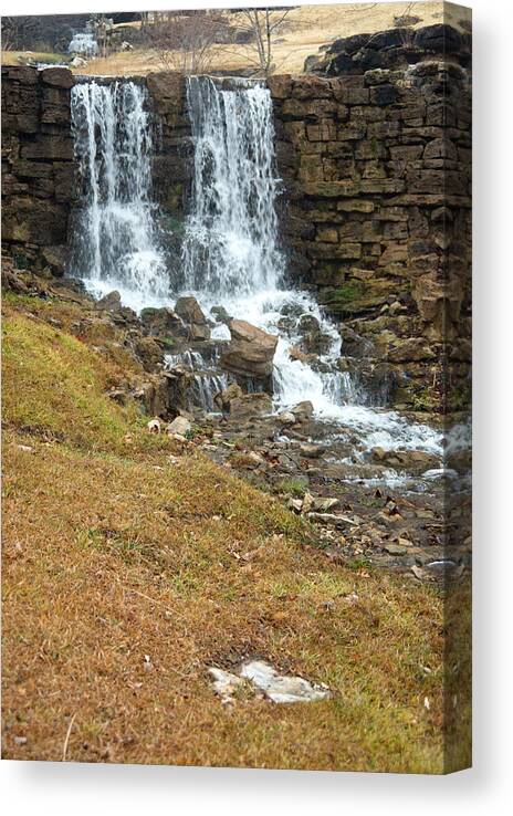 Waterfall Canvas Print featuring the photograph Branson Waterfall 4 by Douglas Barnett