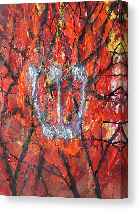 Judaica Canvas Print featuring the painting Burning Bush by Mordecai Colodner