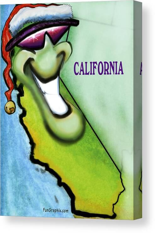 California Canvas Print featuring the greeting card California Christmas by Kevin Middleton