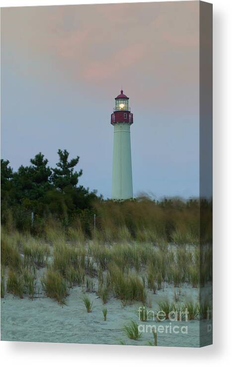Lighthouse Canvas Print featuring the photograph Cape May Headlight by Nicki McManus
