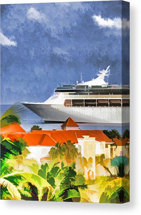 St. Maarten Canvas Print featuring the photograph Caribbean Anchorage #1 by Dennis Cox