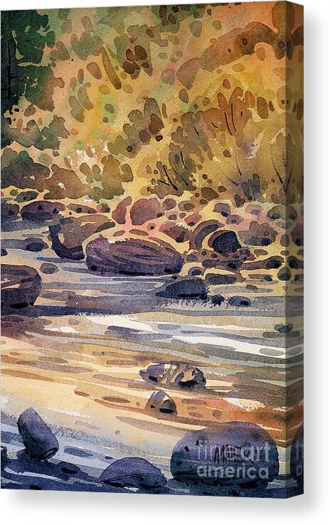 Carson River Canvas Print featuring the painting Carson River in Autumn by Donald Maier
