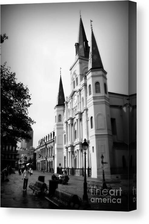 Jackson Square Canvas Print featuring the photograph Cathedral Morning 2 by Perry Webster