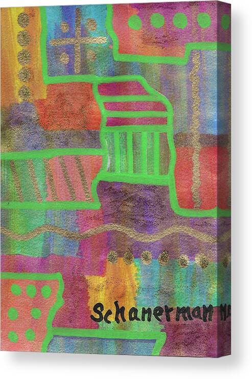 Original Art Canvas Print featuring the drawing Cave Dwellers by Susan Schanerman