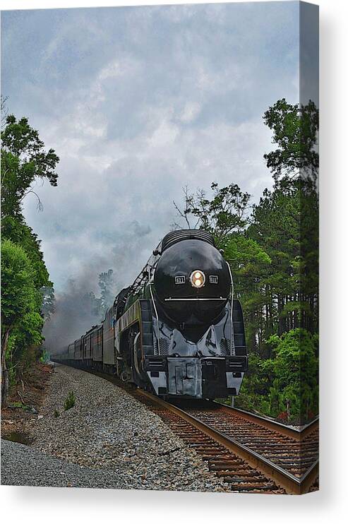 Steam Train Canvas Print featuring the photograph Chasing the 611 by Terri McLellan