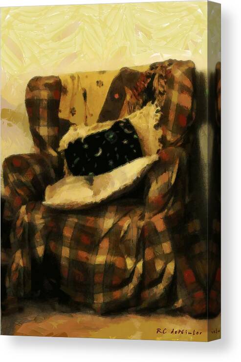 Armchair Canvas Print featuring the painting Checks and Balances by RC DeWinter