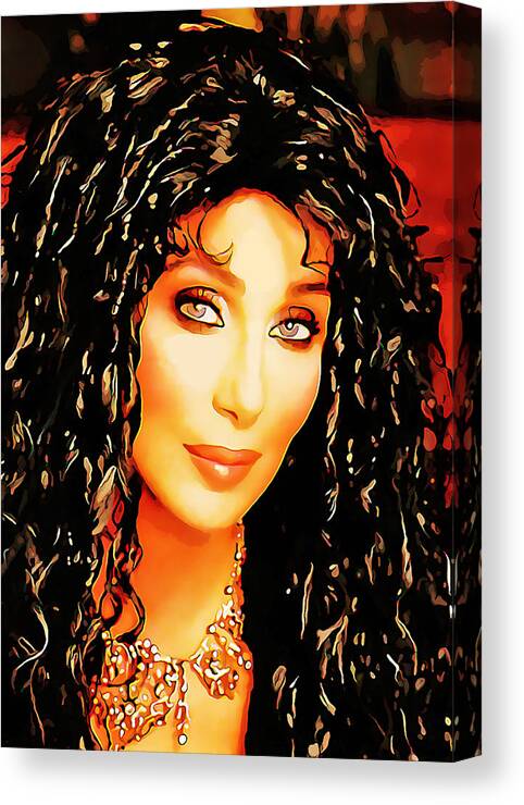 Cher Canvas Print featuring the mixed media Cher by Marvin Blaine