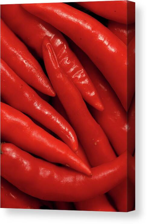 Chilli Chili Pepper Hot Heat Capsicain Schovilles Canvas Print featuring the photograph Chilli Peppers by Ian Sanders