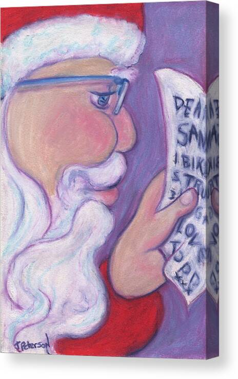 Santa Canvas Print featuring the painting Christmas wishes by Todd Peterson