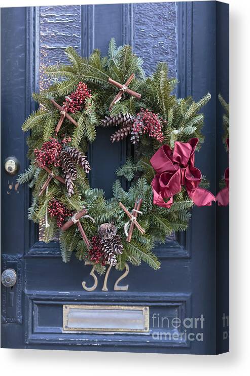 Christmas Canvas Print featuring the photograph Christmas Wreath by Edward Fielding