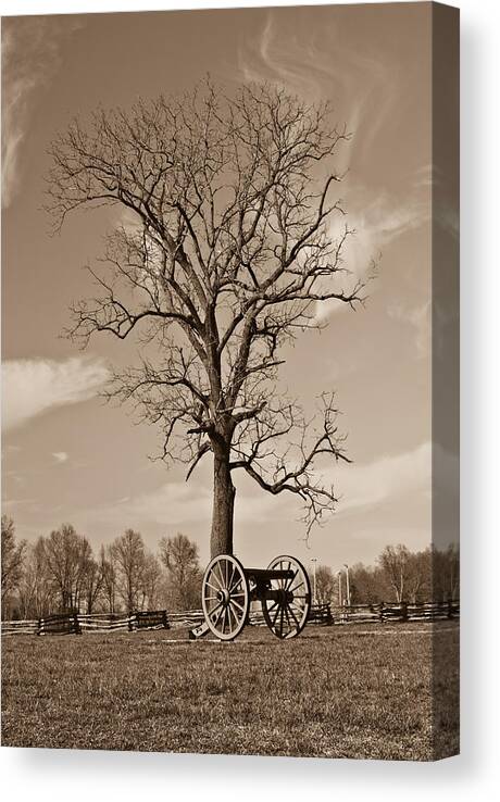 Civil Canvas Print featuring the photograph Civil War Cannon by Douglas Barnett