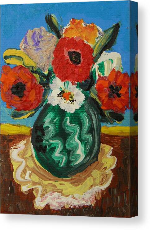 Floral Canvas Print featuring the painting Close Your Eyes by Mary Carol Williams