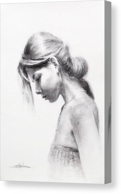 Woman Canvas Print featuring the drawing Colombiana by Steve Henderson