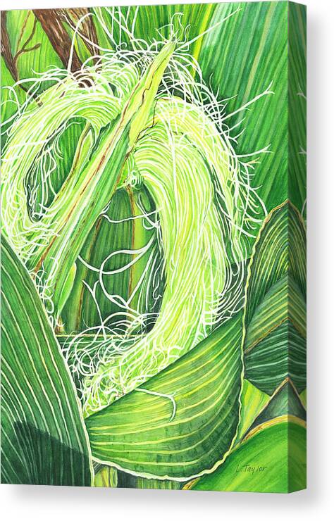 Corn Canvas Print featuring the painting Corn Silk by Lori Taylor