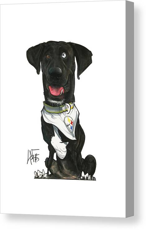 Black Lab Canvas Print featuring the drawing Councilor 3054 by John LaFree