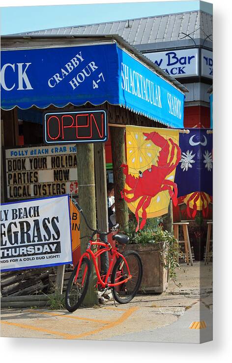 Crab Canvas Print featuring the photograph Crabby Hour 4-7 by Suzanne Gaff
