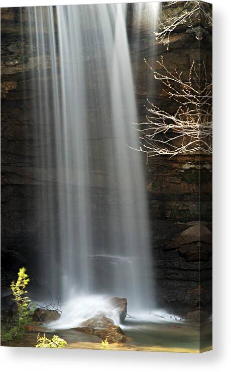 Cucumber Falls Canvas Print featuring the photograph Cucumber Falls 1 by Larry Ricker