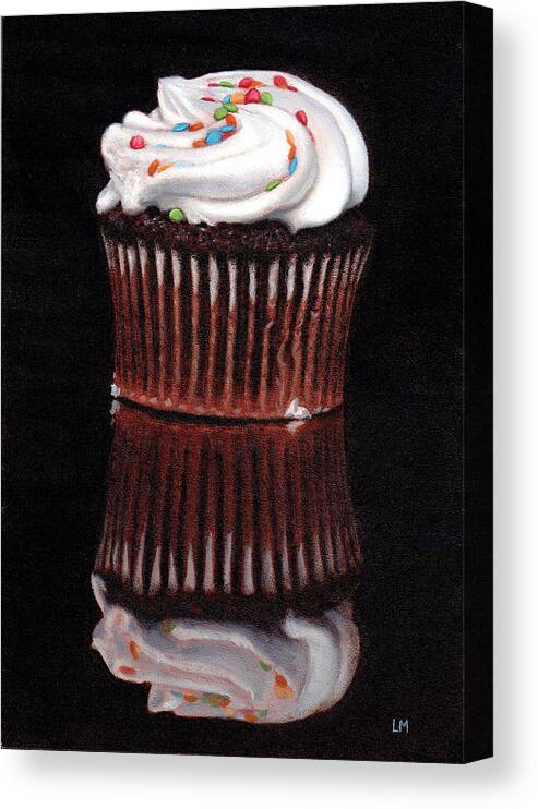 Cupcake Canvas Print featuring the painting Cupcake Reflections by Linda Merchant