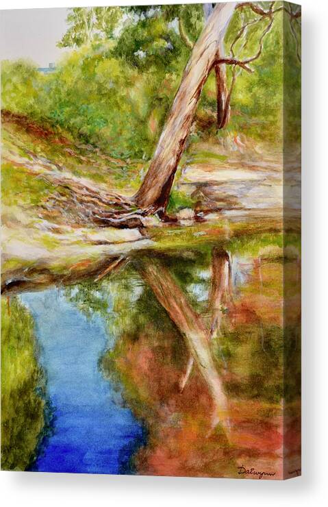 Australia Canvas Print featuring the painting Darebin Creek Gum Tree by Dai Wynn