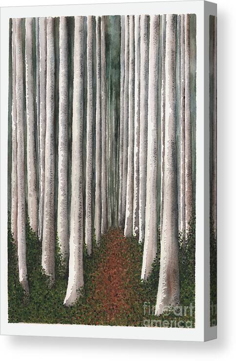 Fantasy Canvas Print featuring the painting Dark Forest by Hilda Wagner