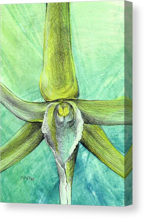 Orchid Canvas Print featuring the mixed media Darwin's Orchid by AnneMarie Welsh