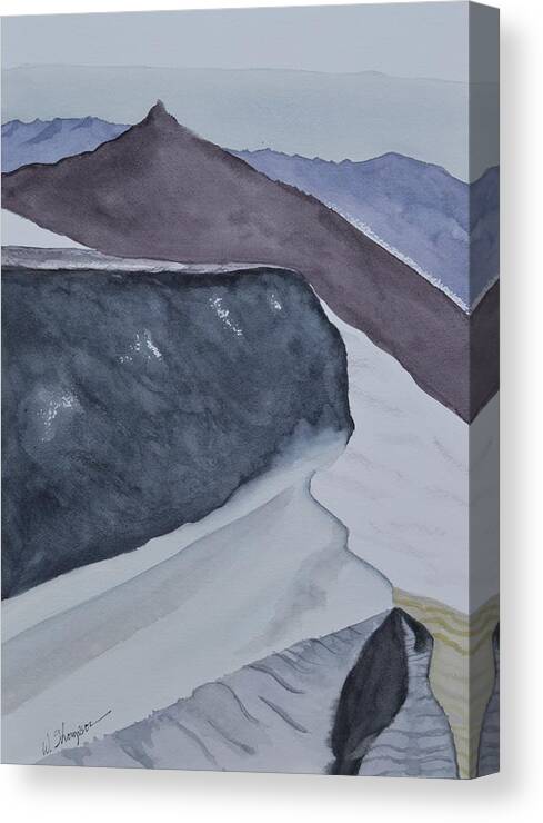 Death Valley Dunes At Sunrise Canvas Print featuring the painting Death Valley Dunes at Sunrise by Warren Thompson