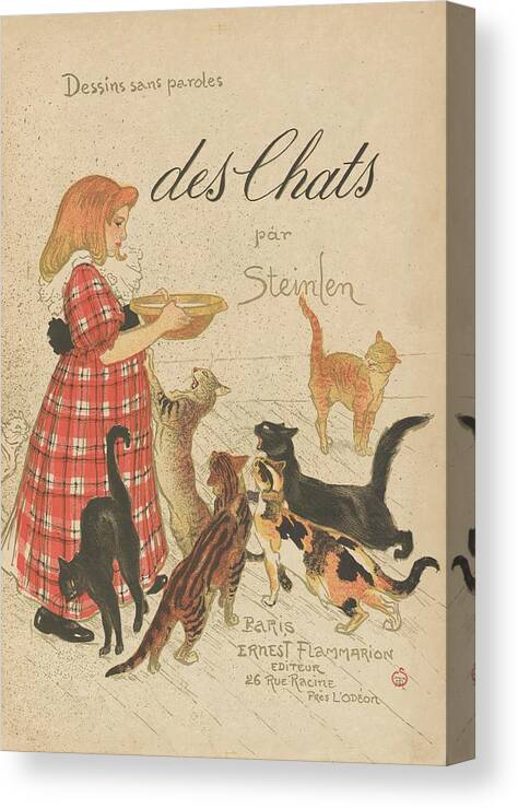 Artists' Book Des Chats Canvas Print featuring the painting Dessins Sans Paroles by MotionAge Designs