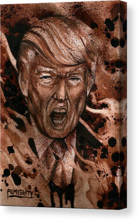 Ryan Almighty Canvas Print featuring the painting Donald Trump by Ryan Almighty