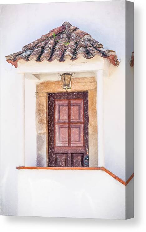 Aged Canvas Print featuring the photograph Doorway of Portugal by David Letts