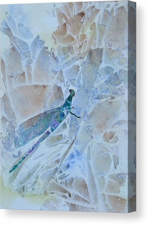 Dragonfly Canvas Print featuring the painting Dragonfly by Kellie Chasse