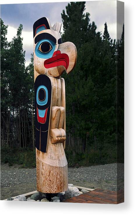 Eagle Clan Totem Pole Canvas Print featuring the photograph Eagle Clan Totem Pole by Sally Weigand