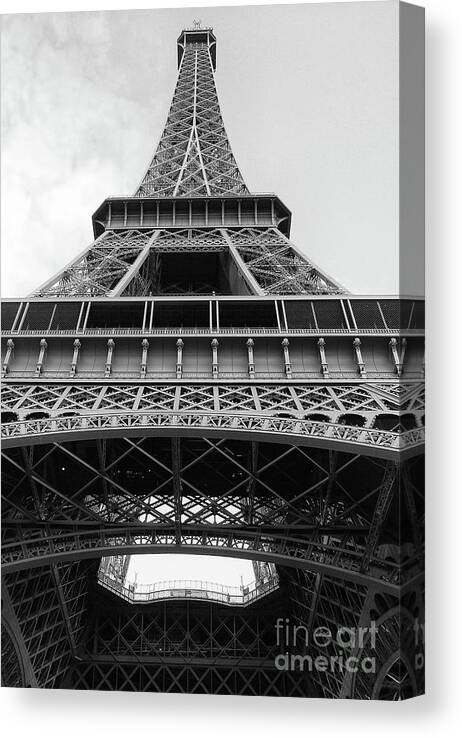 Paris Photograph Canvas Print featuring the photograph Eiffel Tower in black and white by Ivy Ho
