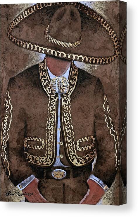 Charros Canvas Print featuring the painting E L . C H A R R O by J U A N - O A X A C A