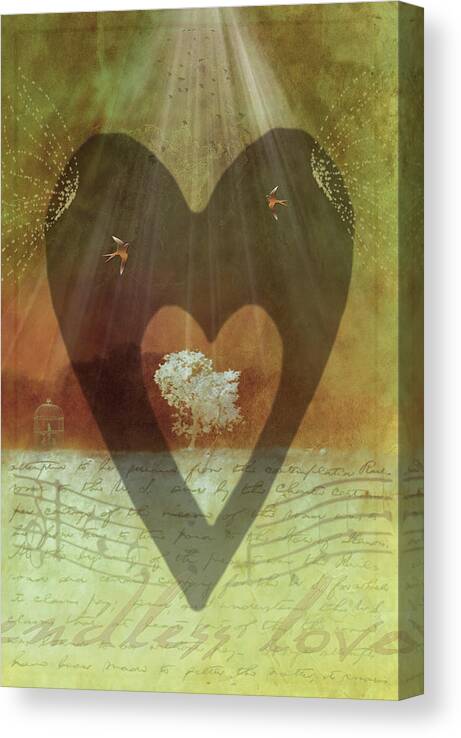 Surrealism Canvas Print featuring the digital art Endless Love by Holly Kempe