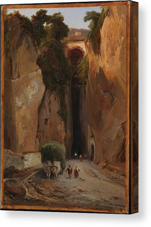 Charles R�mond Canvas Print featuring the painting Entrance to the Grotto of Posilipo by MotionAge Designs