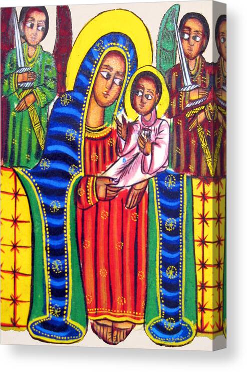 Ethiopian Mary And Jesus Canvas Print featuring the photograph Ethiopian Mary and Jesus by Munir Alawi
