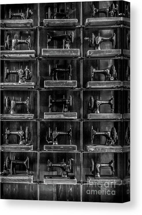 Repetition Canvas Print featuring the photograph Fashion Industrialism - BW by James Aiken