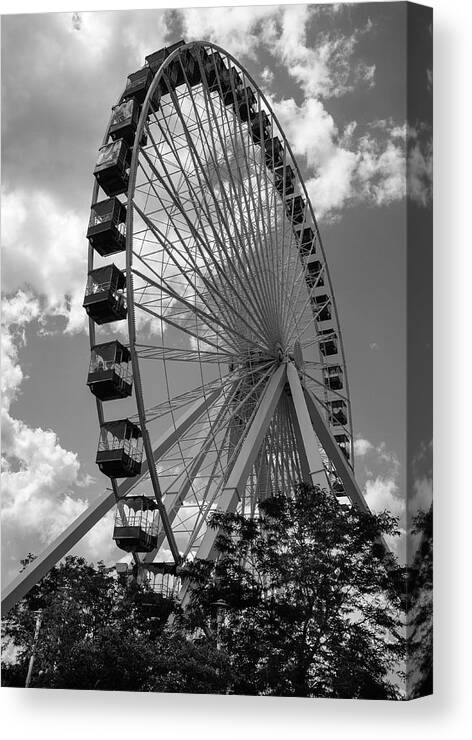 Chicago Canvas Print featuring the photograph Ferris Wheel - Navy Pier by John Roach