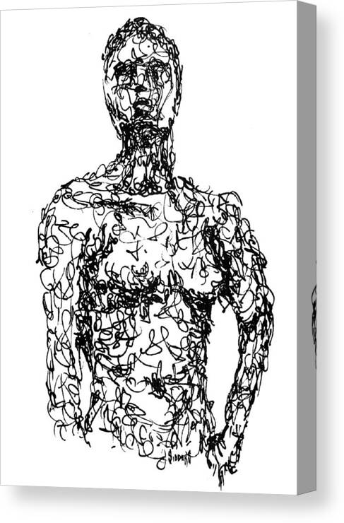 Figure Canvas Print featuring the drawing Figure by Sam Sidders