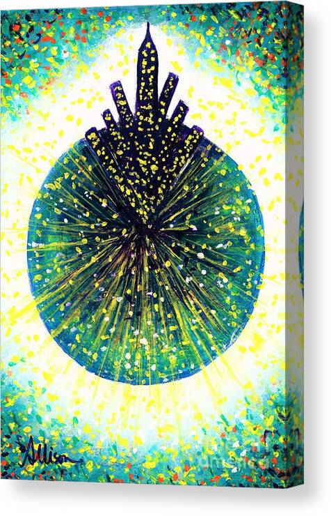 #newyorkcity #adamyoung #owlcity #discoball #fireflies Canvas Print featuring the painting Fireflies by Allison Constantino