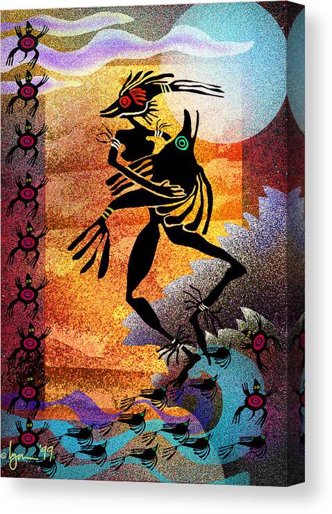 Dance Canvas Print featuring the painting Fish Dance by Angela Treat Lyon