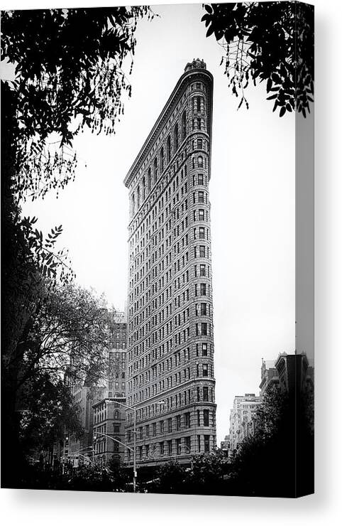 Building Canvas Print featuring the photograph Flatiron Noir by Jessica Jenney