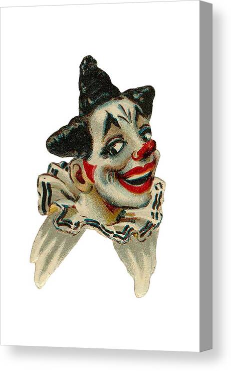 Vintage Clown Canvas Print featuring the digital art Flirty by Kim Kent